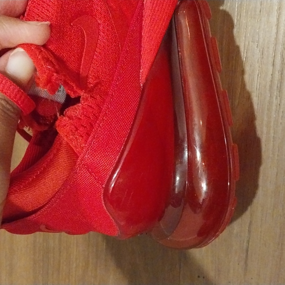 Nike Air Max 270 Bright Red Athletic Shoes - Picture 3 of 4